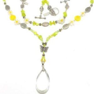 Handmade Jewelry Set by Surdigirl - Jewelry Set - Acrylic Teardrop,  Art Beads